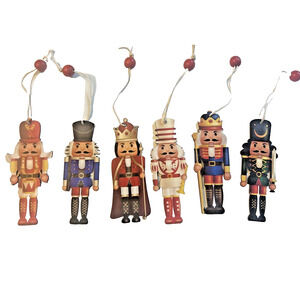 Lot of 36 Christmas Ornament Wood toy soldier 3.5" tall Multi Use, 6 styles
